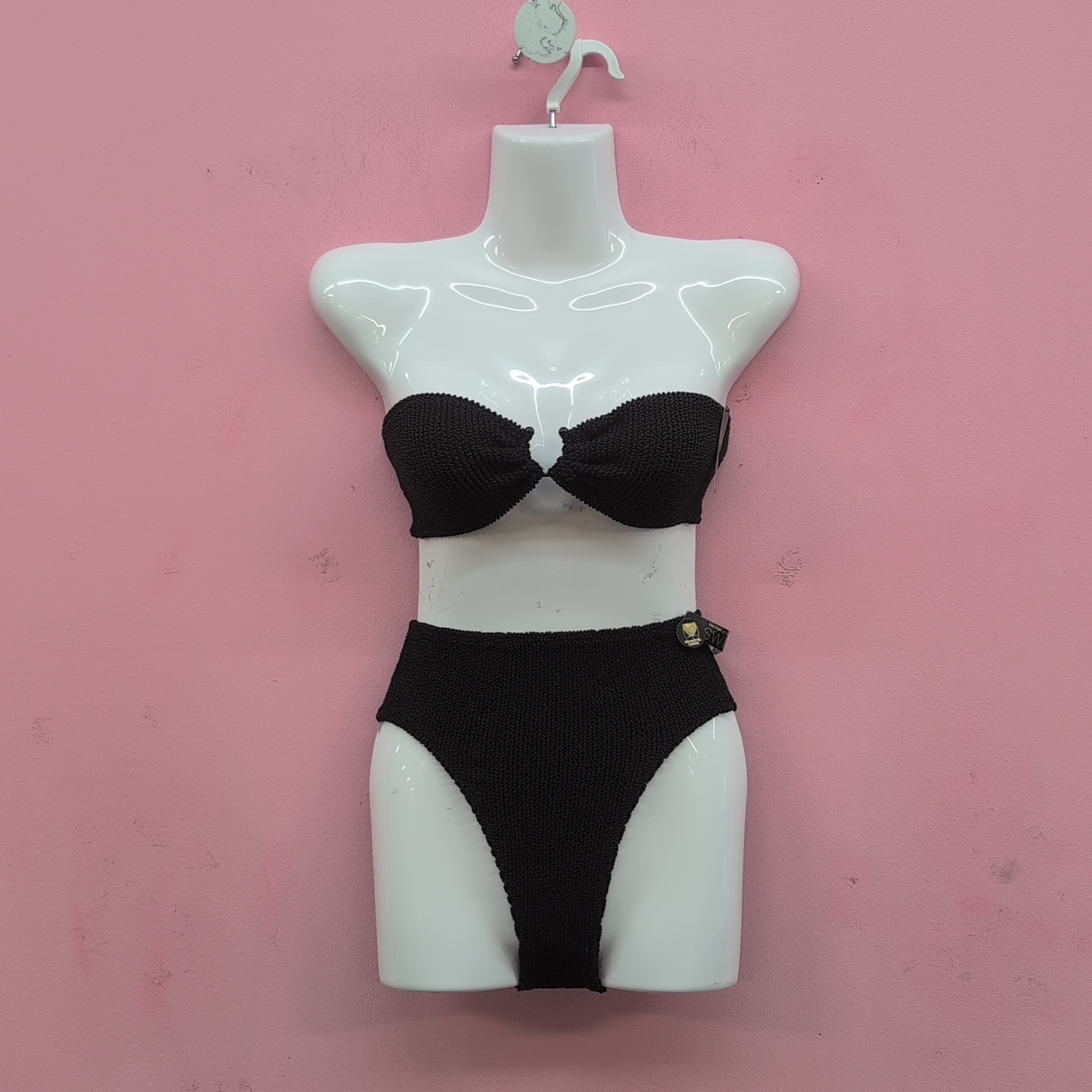 Victoria's Secret Bandeau Strapless Bikini Top & Bottom Set Xs/S Black